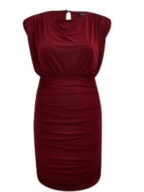 Torrid Maroon Ruched Sheath Dress Size 3 NWOT